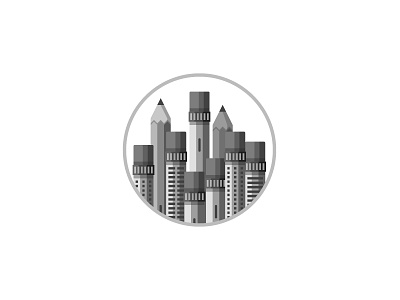 Pencil City badge city draw icon illustration pencil