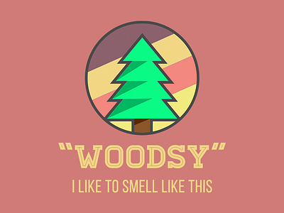 Woodsy flat design illustration trees vectors