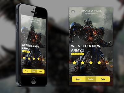 Movie application app design mobile sketch transformers