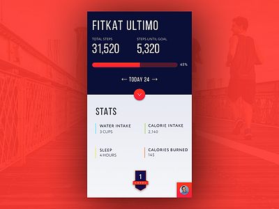 Fitkat app fitness ios iphone minimal mock profile running screen simple