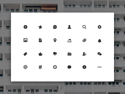 Icon Set for Board chat cog discover icons image like notification share social tag ticket wechat
