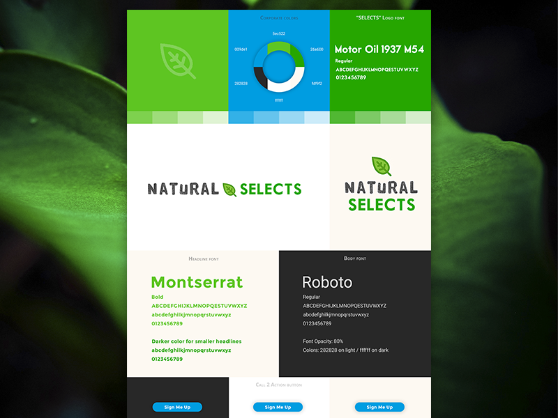 Natural Selects color font identity logo natural redesign ui visual web