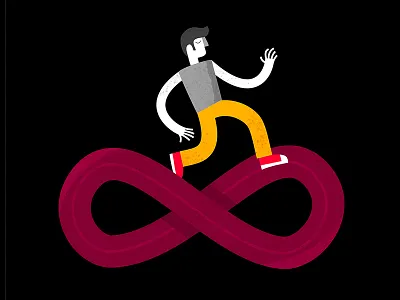 To Infinity and Beyond guy illustration infinity man run running track
