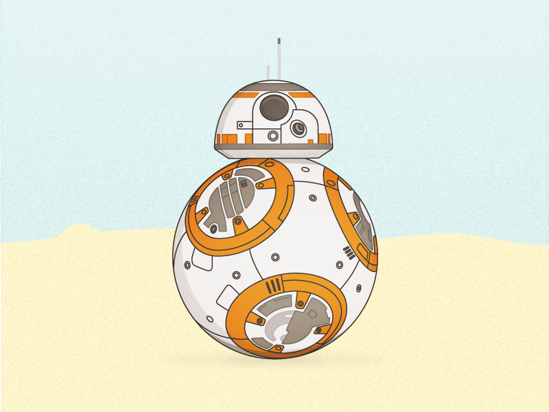 Star Wars BB-8 Illustration bb 8 bb8 character droid force illustration line art monoweight poster robot star wars the force awakens