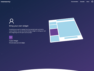 Instantsearch - Custom Widgets algolia api js lib search svg tween ux wip