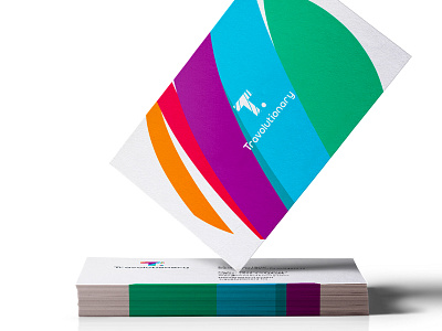 Travolutionary, logo and business cards design business cards colorful dynamic identity stationery letter mark liquid logo logo design monogram travel agency traveling travelling