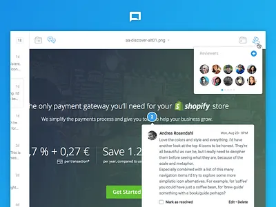 Reviewers blue grey webapp white