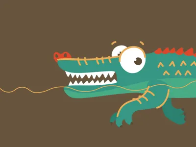 Kind smile! crocodile smile teeth water