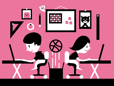 Team Beastie dribbble illustration studio team work