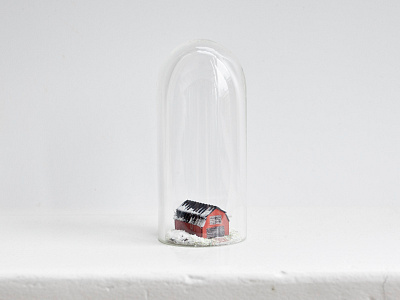 Snow Barn barn diorama house micro matter mini miniature small snow tiny winter