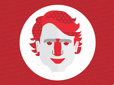 Justin Trudeau canada canadian cartoon face flat illustration justintrudeau leaf portrait red trudeau white