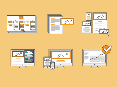 Website Process icon illustration illustrator ui ux website yellow