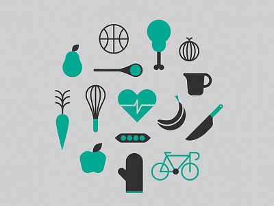 Kitchen + Health exercise food illustration kitchen