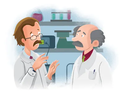 Lab cartoon child children editorial illustration lab science scientists