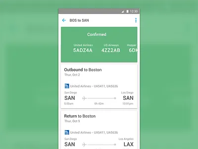 Android Trip Details android booking flight material receipt trip vertical