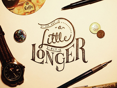 Little bit Longer handlettering lettering script stippling typography