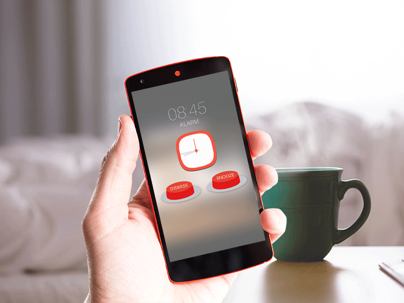 #dailyui #011 - snooze and dismiss buttons 011 app buttons clock dailyui ui ux