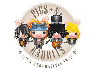 Pigs & Rabbits character illustration pigrabbit rock