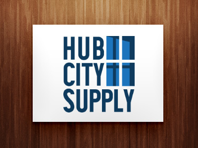 Hub City Supply city logo shadow supply window
