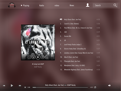 Desktop Music App albums debut music player playback