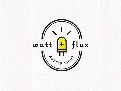 Watt + Flux badge branding bulb energy light