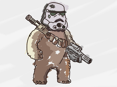 Ewok digital illustration ewok star wars
