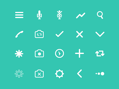 Thread Icon Set bubble camera chart check gear icons jakt mic phone refresh search ui