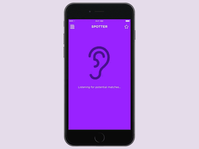 Spotter Animation animation dating framer gif ios iphone motion music sketch ui