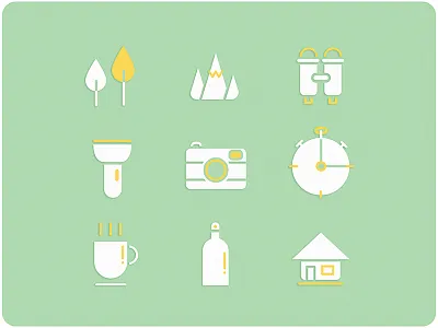 Let's Go Camping! camping cup house logos telescope trees