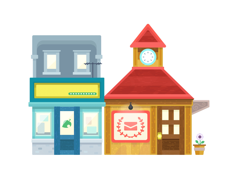 Animal Crossing New Leaf animal crossing building flat illustration landscape vector video game