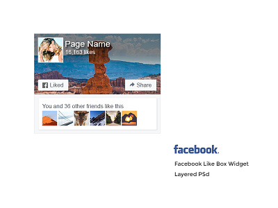 Facebook Like Box Widget Free PSD box download facebook free psd like psd widget