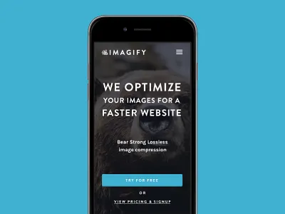 Imagify Mobile Homepage homepage imagify responsive design