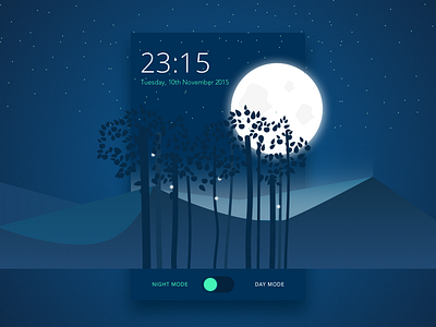 Day 015 - On/Off Switch active wallpaper app dailyui moon night scene switch ui ux wallpaper