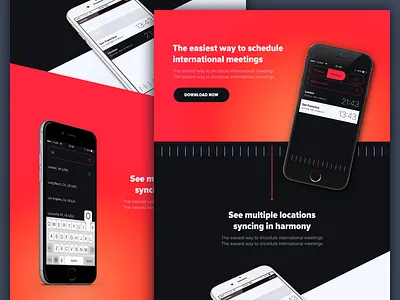 Timey Landing Page 6 iphone landing meetings page schedule time zone