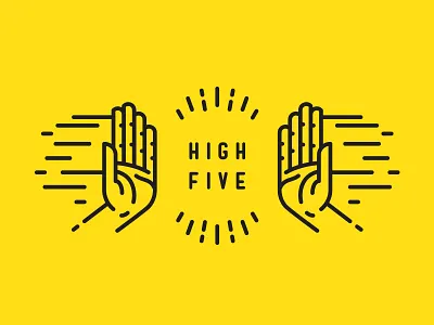 High Five flat icons hands high five icons illustration single stroke