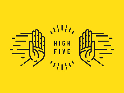 High Five flat icons hands high five icons illustration single stroke