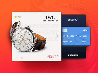 Daily UI #002 - Credit card checkout #dailyui #002 card credit card daily ui flat interface layout minimal mobile payment visa watch website