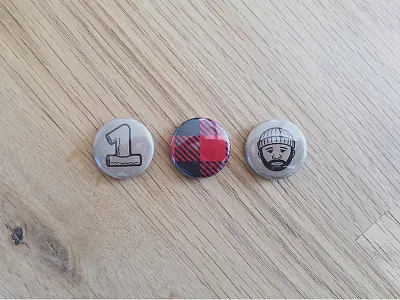 Nixon's Birthday Buttons beard buttons illustration lumberjack nixon oneinchwonders plaid process sketch