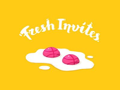 2 Dribbble Invites dribbble invites egg eggs giveaway invite invites lettering