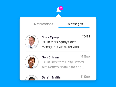 Notifications dropdown messages notifications ui