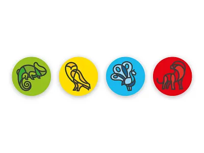 Animal Icons animal chameleon icon icons lion owl peacock vector