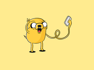 Jake the Dog Selfie adventure time adventuretime adventuretimeselfie cartoon doodle drawing fun art jake jake adventure time jake the dog selfie vector