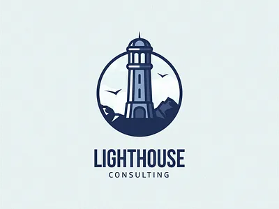 Llighthouse consulting icon lighthouse logo sign