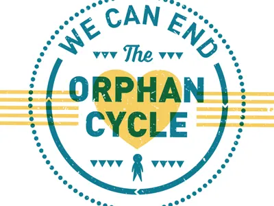 The Orphan Cycle Badge badge charity cycle heart logo non profit orphan seal
