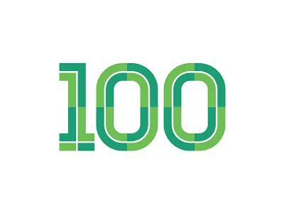 100 Inline anniversary geometric inline logo numbers shapes type typography