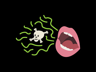 Stank Breath illustration mouth skull stinky