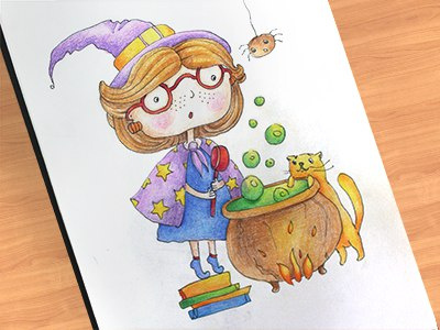 Witch cat colorpencils colors cooking drawing graphics illustration mariashishcova sketch sketchart sketchbook witch