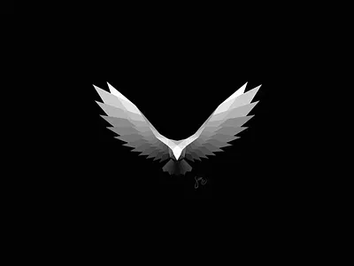Eagle | Logo Design bird black eagle flight icon logo nature polygon powerful simple white