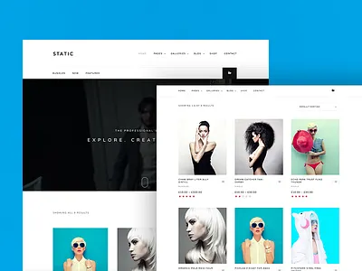 Static clean commerce demo premium shop theme wordpress
