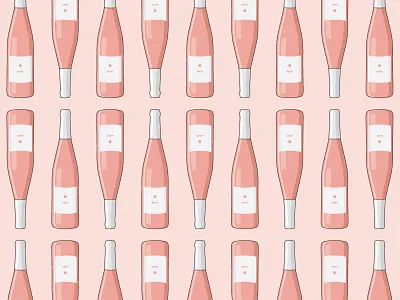 Repeat Rosé Pattern bottle emoji illustration pattern pink repeating rosé vector wine